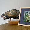 Linoprint paarden