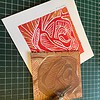 Linoprint roos