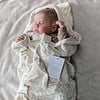 Luxe wikkeldeken 3D Panter Off-White - Babybadstof (75 x 75 cm)
