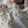 Luxe wikkeldeken 3D Panter Off-White - Babybadstof (75 x 75 cm)