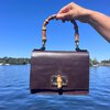 Madrid Bambú - leren handtas met gouden strap