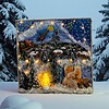 Magische Winternacht – Verlicht Mixed Media Wintertafereel 32 × 32 cm