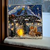 Magische Winternacht – Verlicht Mixed Media Wintertafereel 32 × 32 cm