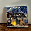 Magische Winternacht – Verlicht Mixed Media Wintertafereel 32 × 32 cm