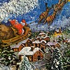 Magische Winternacht – Verlicht Mixed Media Wintertafereel 32 × 32 cm