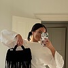 Midnight Fringe Bag – handgemaakte gehaakte handtas met franjes zwart