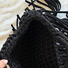 Midnight Fringe Bag – handgemaakte gehaakte handtas met franjes zwart