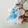 Ocaan golf hangerketting: handgemaakte turkoois glazen waterdruppelsieraden, op zee geïnspireerde glazen hanger.