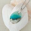 Oceaan - zee hanger ketting: handgemaakt aqua blauw glazen sieraad, op zee geïnspireerd betekenisvol cadeau