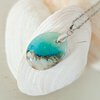 Oceaan - zee hanger ketting: handgemaakt aqua blauw glazen sieraad, op zee geïnspireerd betekenisvol cadeau