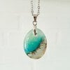 Oceaan - zee hanger ketting: handgemaakt aqua blauw glazen sieraad, op zee geïnspireerd betekenisvol cadeau