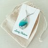 Oceaan - zee hanger ketting: handgemaakt aqua blauw glazen sieraad, op zee geïnspireerd betekenisvol cadeau