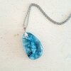 Oceaan - zee hanger ketting: handgemaakt aqua blauw glazen sieraad, op zee geïnspireerd uniek sieraad.