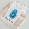 Oceaan - zee hanger ketting: handgemaakt aqua blauw glazen sieraad, op zee geïnspireerd uniek sieraad.