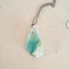 Oceaan - zee hanger ketting: handgemaakt licht aqua blauw glazen sieraad, op zee geïnspireerd betekenisvol cadeau