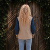 One of a Kind Upcycled Blazer met Denim Applicatie