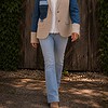One of a Kind Upcycled Blazer met Denim Applicatie