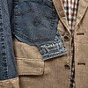 One of a Kind Upcycled Blazer met Denim Applicatie