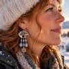 Poolberen & Pootafdrukken, winterse oorbellen met ijsberen en sneeuwvlokken
