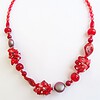 Rode edelstenen ketting met carneool, granaat en Swarovski-kristallen