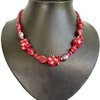 Rode edelstenen ketting met carneool, granaat en Swarovski-kristallen