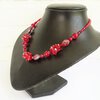 Rode edelstenen ketting met carneool, granaat en Swarovski-kristallen