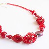 Rode edelstenen ketting met carneool, granaat en Swarovski-kristallen