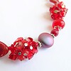 Rode edelstenen ketting met carneool, granaat en Swarovski-kristallen