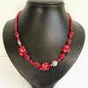 Rode edelstenen ketting met carneool, granaat en Swarovski-kristallen