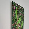 Schilderij 21x15 'Halsband parkieten' origineel acryl canvas