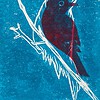 Shadow bird linoprint