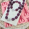 Sieraden set ketting + armband paars zilver
