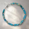 Turquoise en zilveren armband-8 in / 20 cm