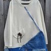 Upcycled Boho Sweater – Denim Patchwork – One of a Kind