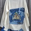 Upcycled Boho Sweater – Denim Patchwork – One of a Kind