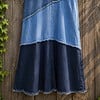 Upcycled Denim Maxi Rok – Boho Patchwork – One of a Kind