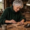 Warme Truien & Dennenappels, handgemaakte kerstoorbellen met kralenweefwerk