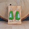 Wintergroen & Piekfijn, handgemaakte kerstboom oorbellen