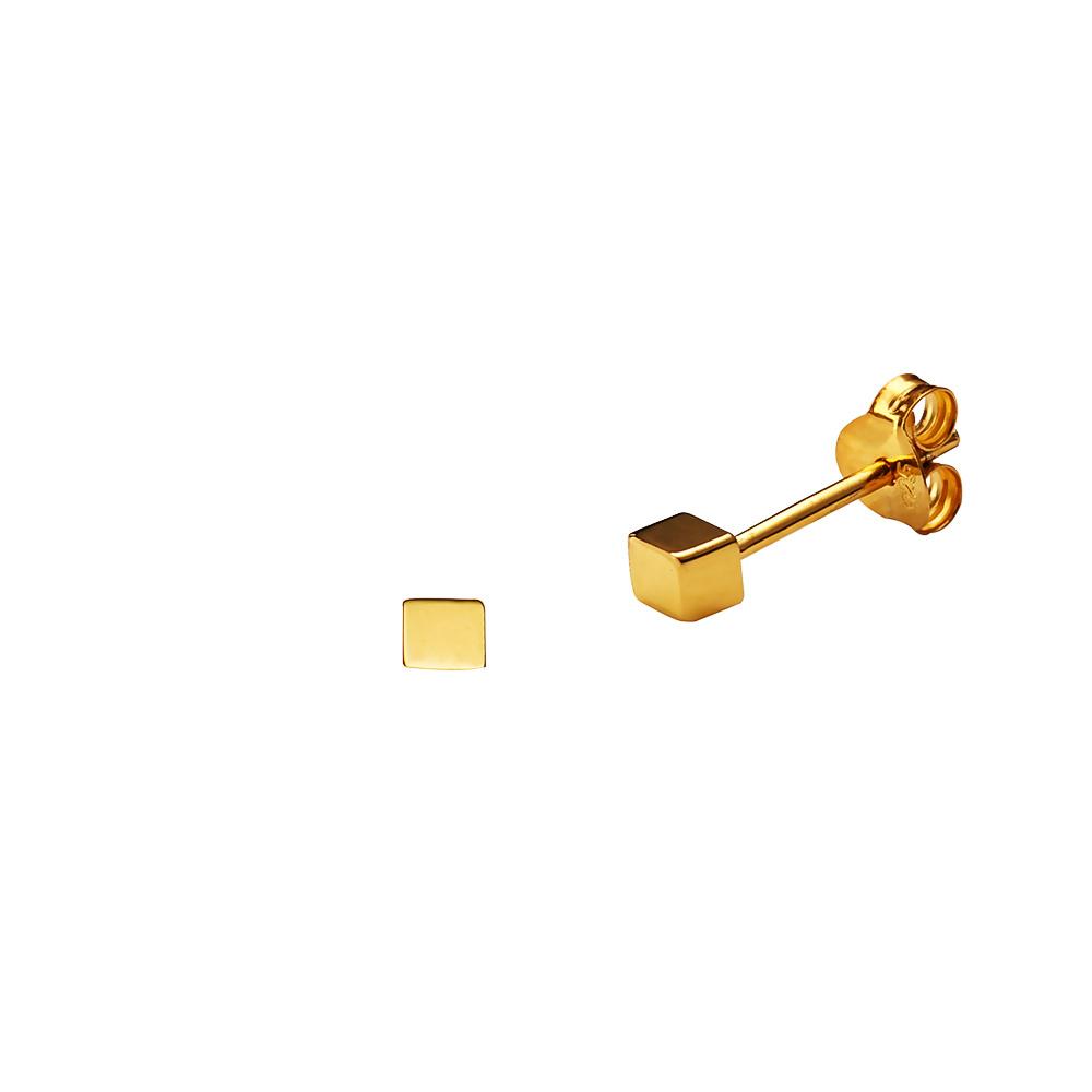 Gold Plated Block Stud Earring