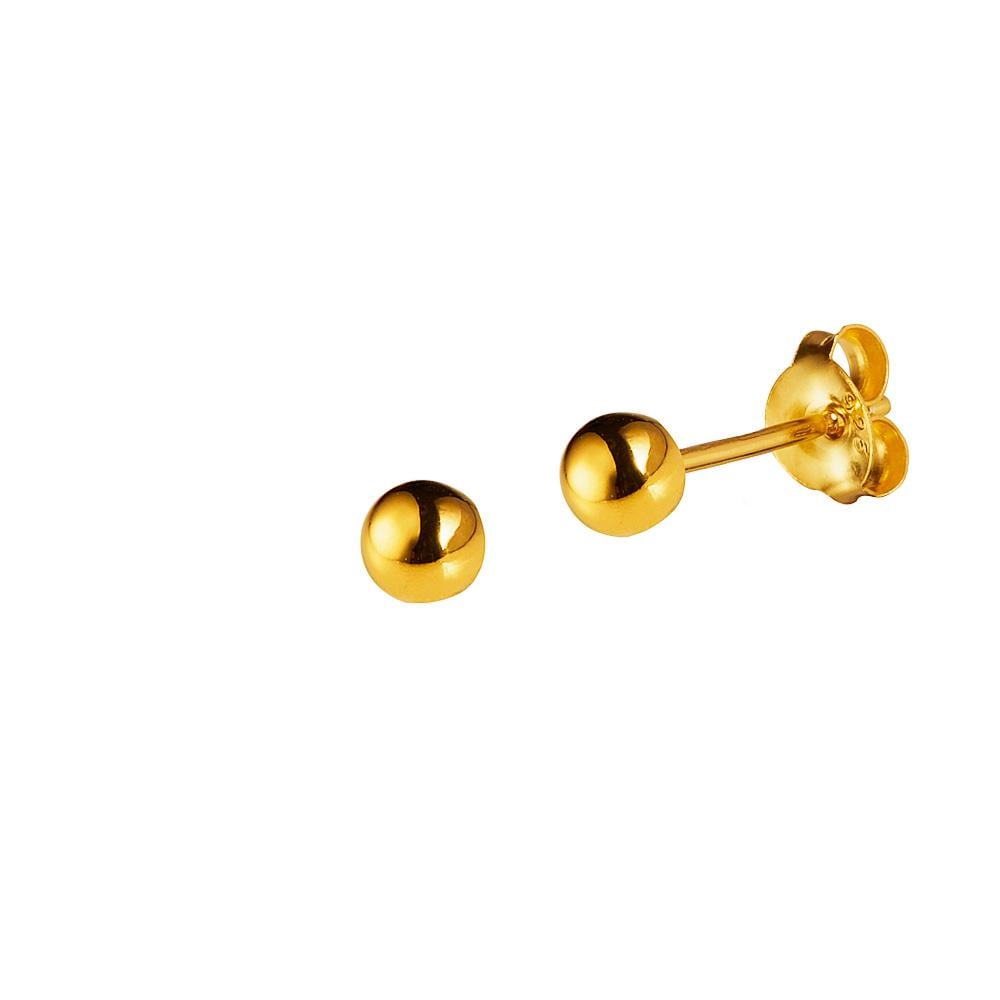 Gold Plated Classic Stud Earring 4mm