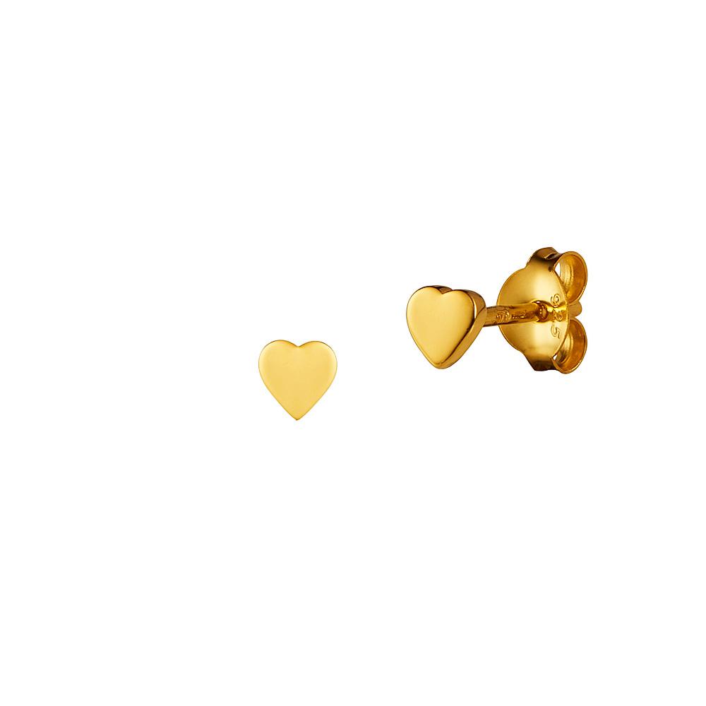 Gold Plated Heart Stud Earring