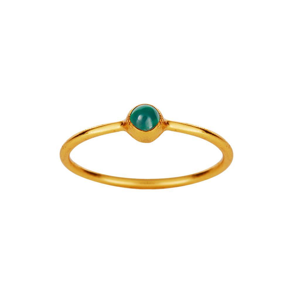 Gold Plated Ring With Small Green Onyx - 3177.jpeg Gold Plated Ring With Small Green Onyx