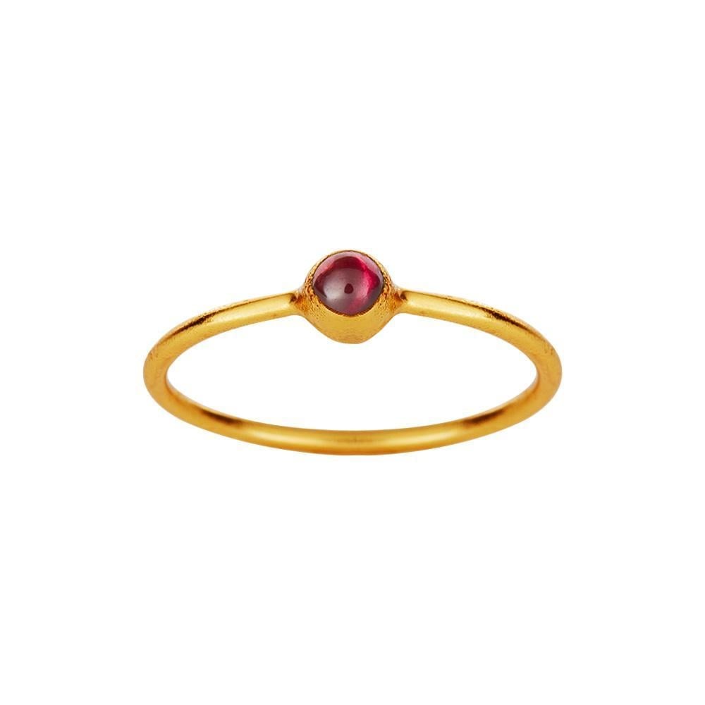 Gold Plated Ring With Small Red Onyx - 3181.jpeg Gold Plated Ring With Small Red Onyx