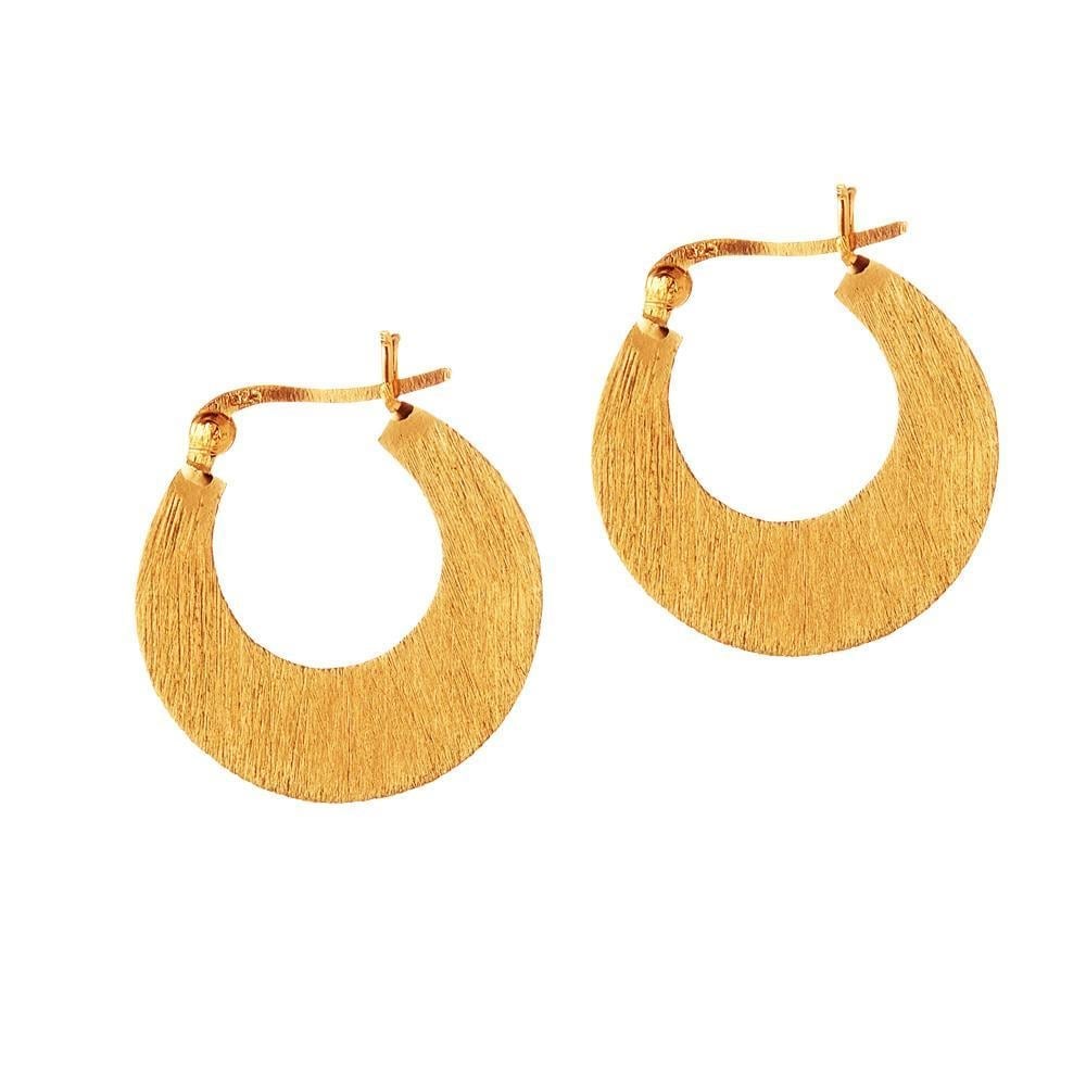 Matte Gold Plated Flat Indian Hoop - 2204.jpeg Matte Gold Plated Flat Indian Hoop