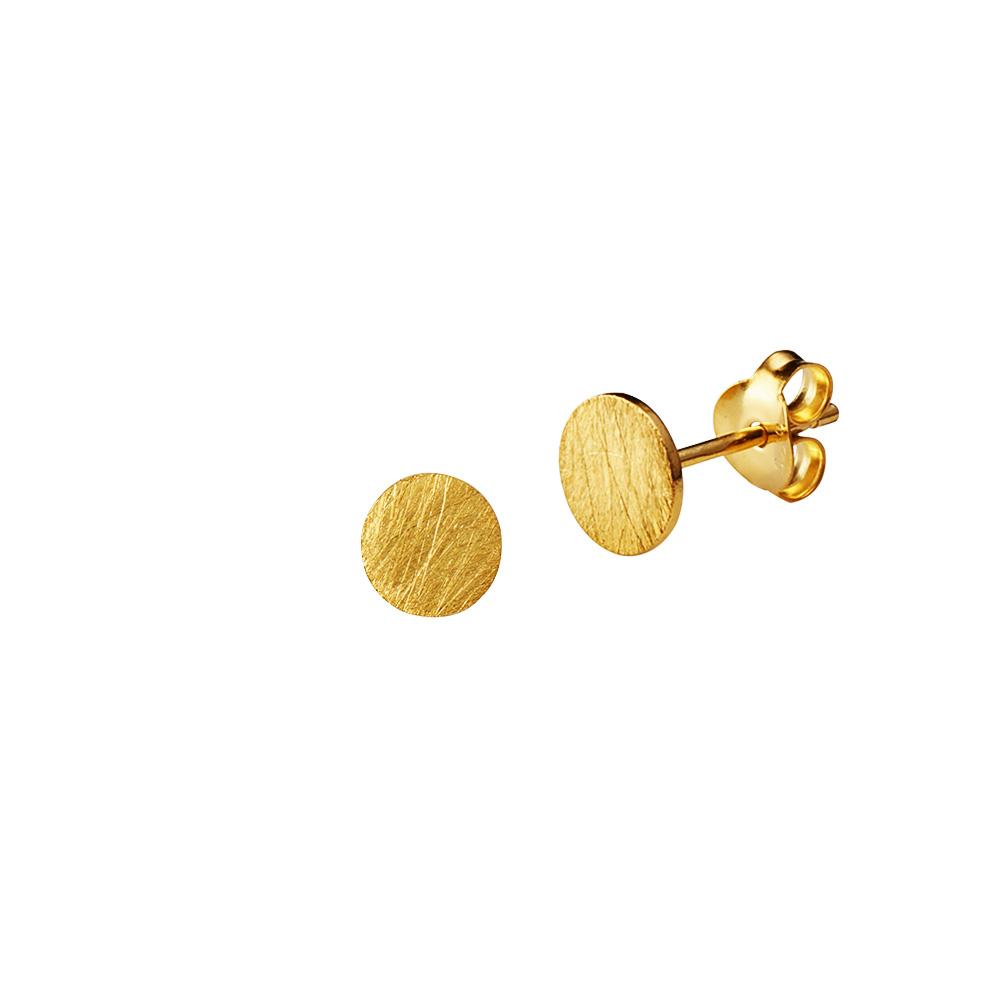 Matte Gold Plated Stud Earring 7mm