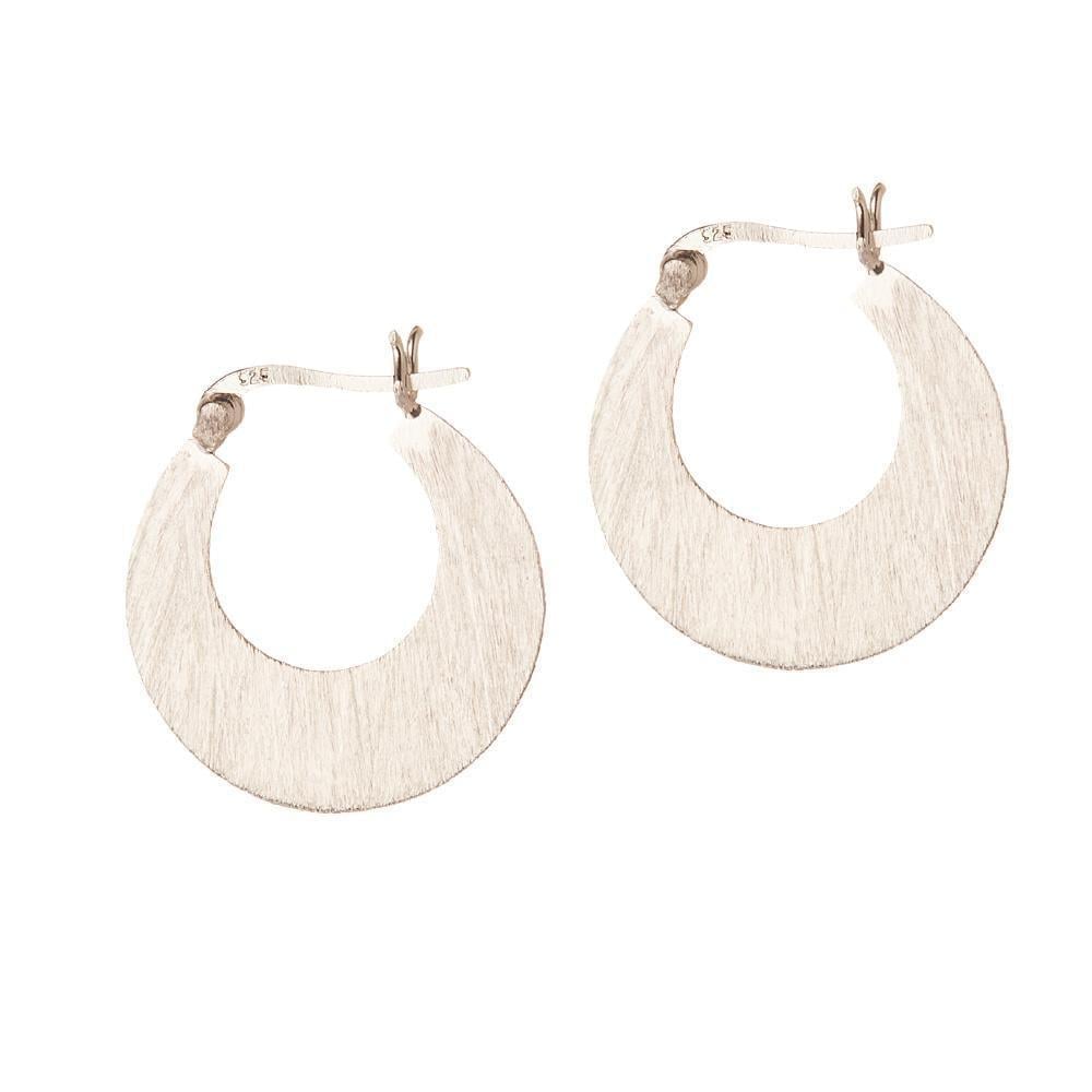 Matte Silver Flat Indian Hoop - 2203.jpeg Matte Silver Flat Indian Hoop