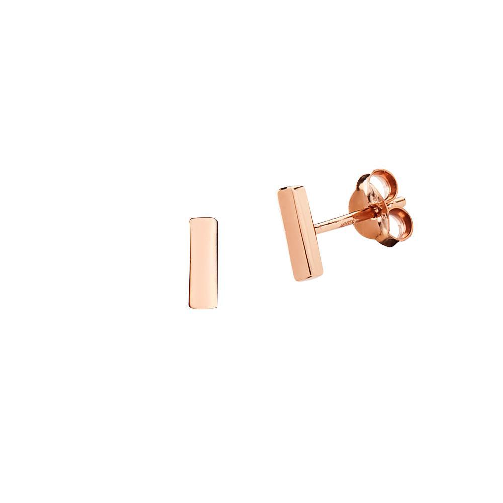 Rosé Gold Plated Bar Stud Earring