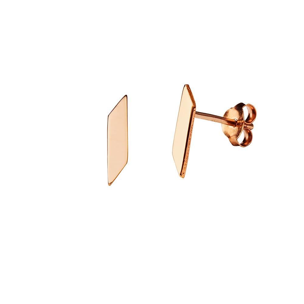 Rosé Gold Plated Flat Bar Stud Earring