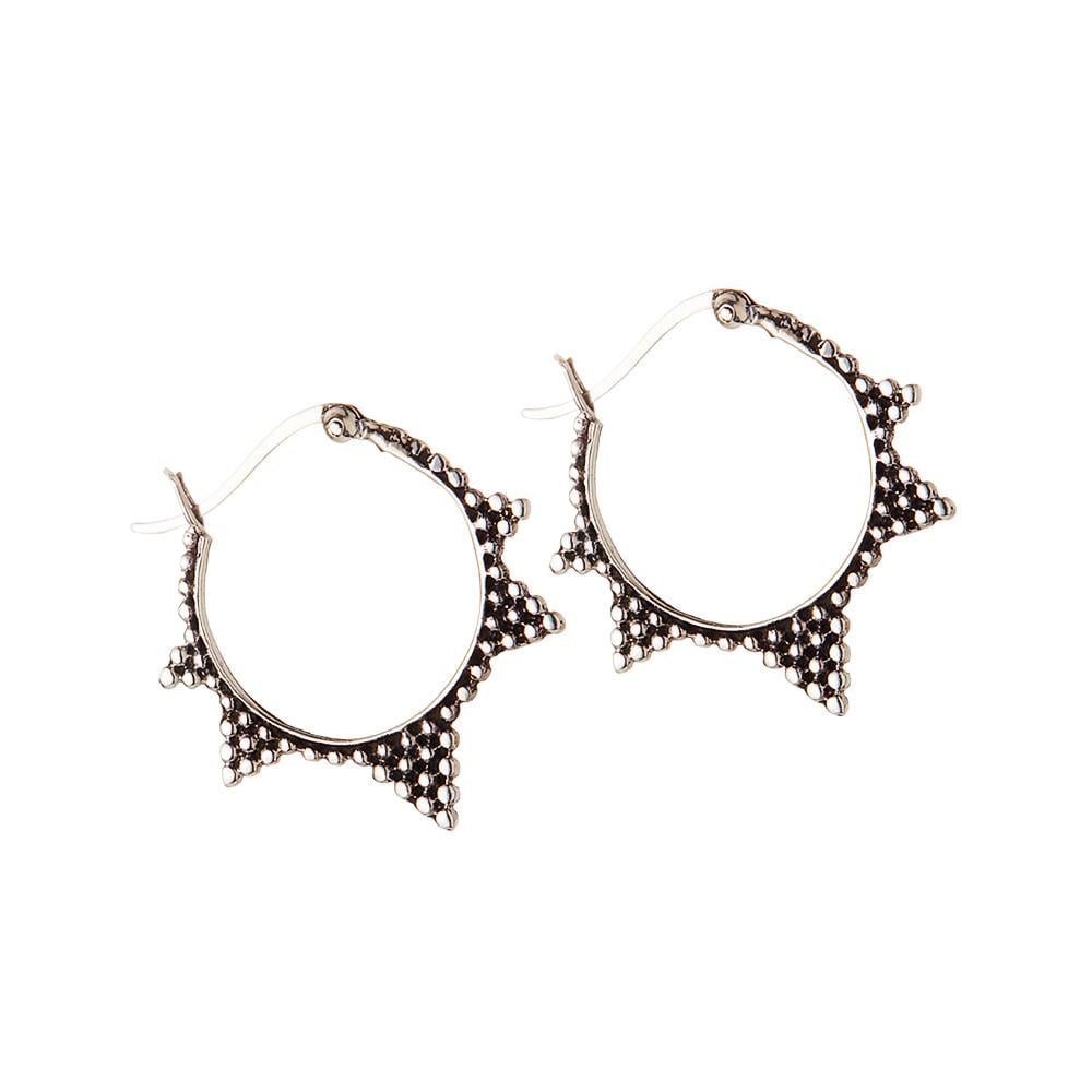 Silver Indian Star Hoop
