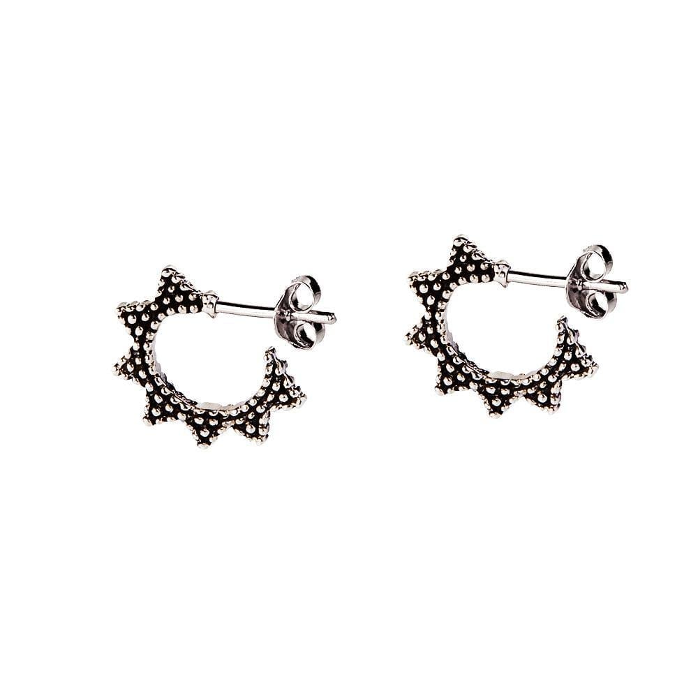 Small Silver Indian Star Hoop